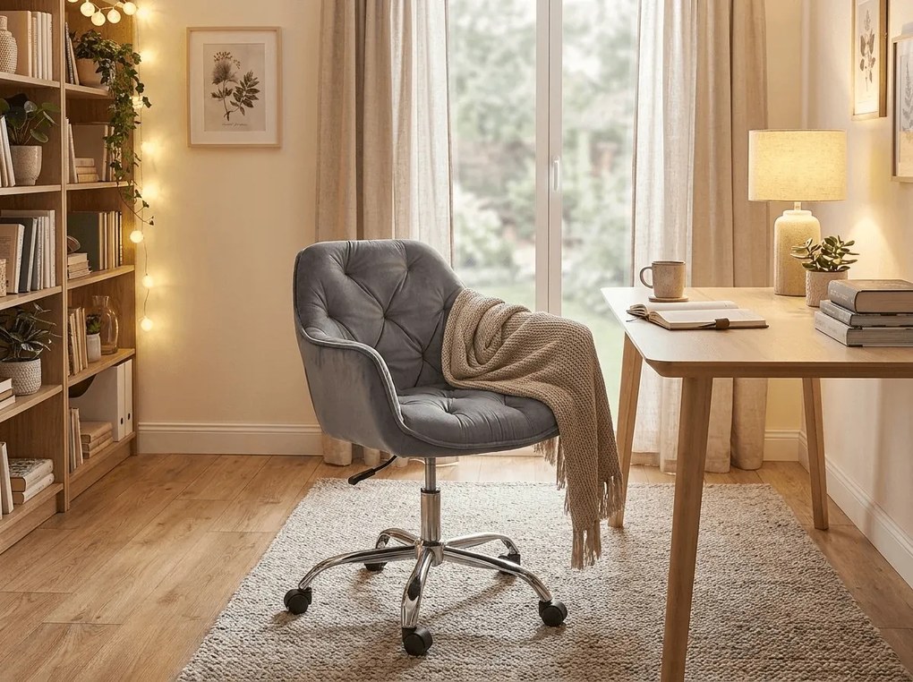 Scaun de birou Q-190 VELVET, gri