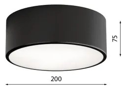 Plafonieră cu senzor CLEO, 1xE27/40W/230V, Ø 20 cm, negru