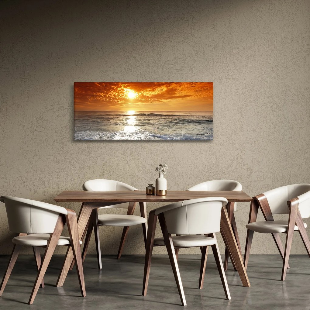 Tablou cu apus de soare din Corsica (120x50 cm)