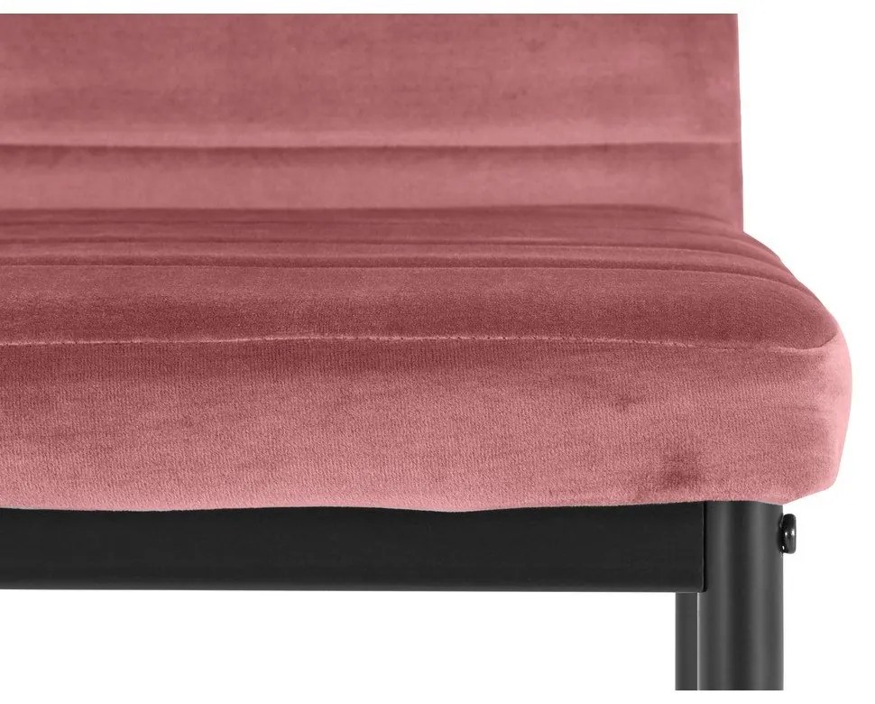 Scaune de dining roz-închis 2 buc. din catifea Mandy – Støraa