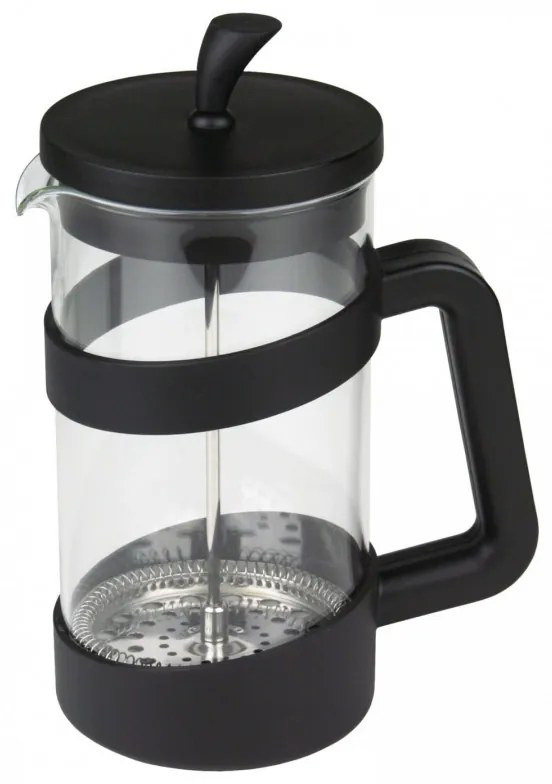 Presa de cafea franceza Kinghoff KH 1399, 1 l, Bol de sticla, Negru