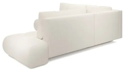 Colțar extensibil ALMADA, tapițat, în L, cu spațiu de depozitare, orientare stânga, bej