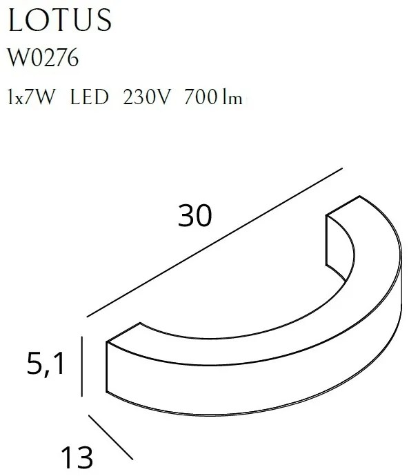 Aplica LED aurie design modern LOTUS W0276 MX