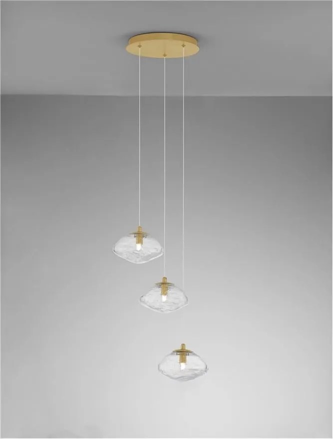Lustra moderna cu 3 Pendule design decorativ KING aurie