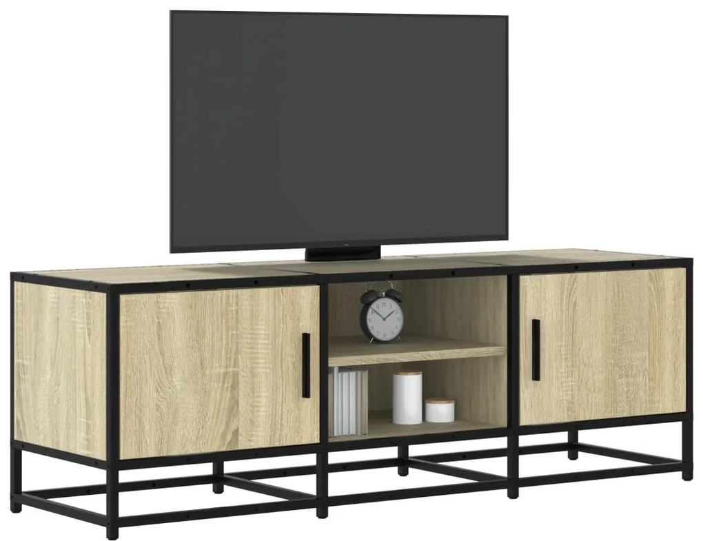 vidaXL Dulap TV, stejar sonoma, 120x35x41 cm, lemn prelucrat și metal