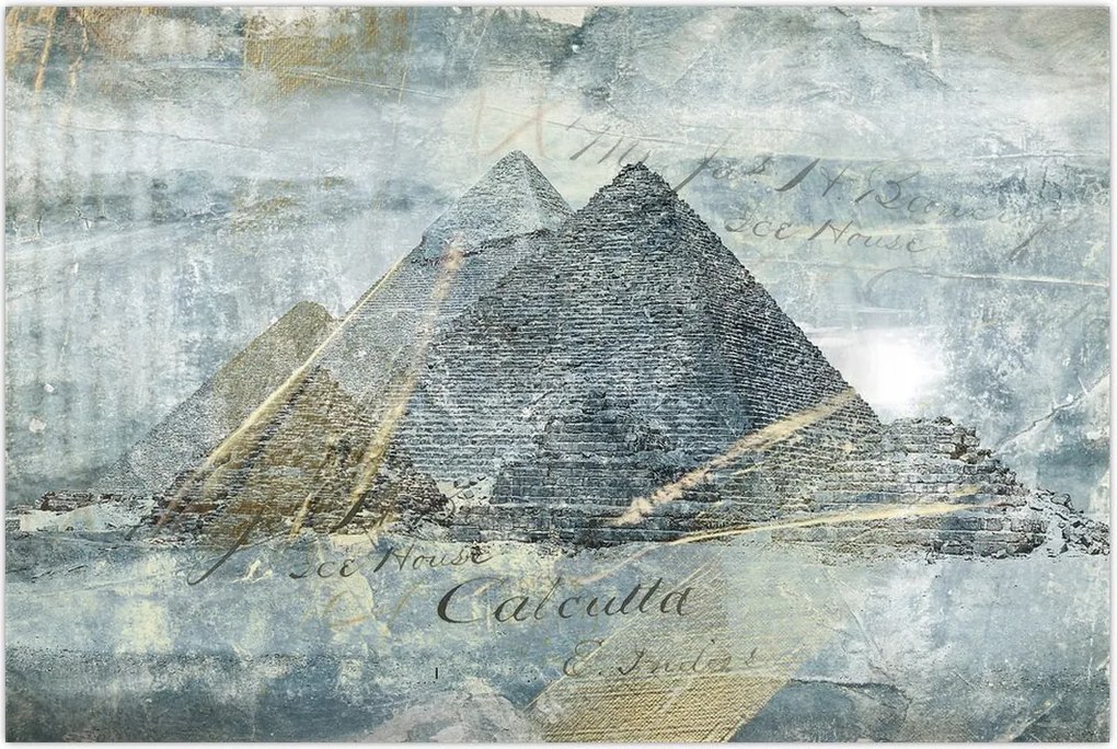 Tablou - Piramide în filtru albastru (90x60 cm)