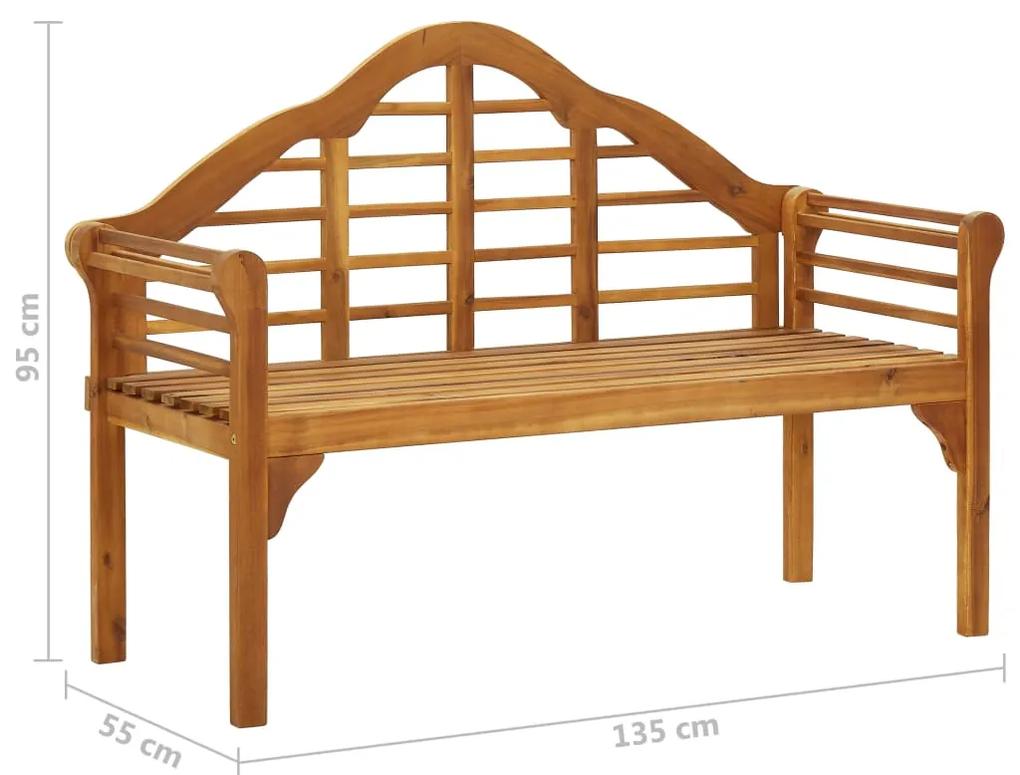Banca regala de gradina cu perna, 135 cm, lemn masiv acacia 1, brown and leaf pattern, 2