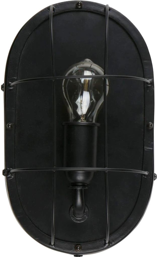 Lampa de perete din metal neagra Gabber Wall Lamp Metal Black | WOOOD