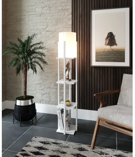 Lampadar cu rafturi NORA 1xE27/40W/230V alb