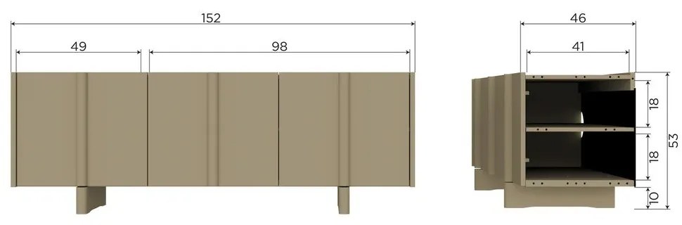 Comodă TV verde din lemn de pin 152x53x46 cm Basu – WOOOD