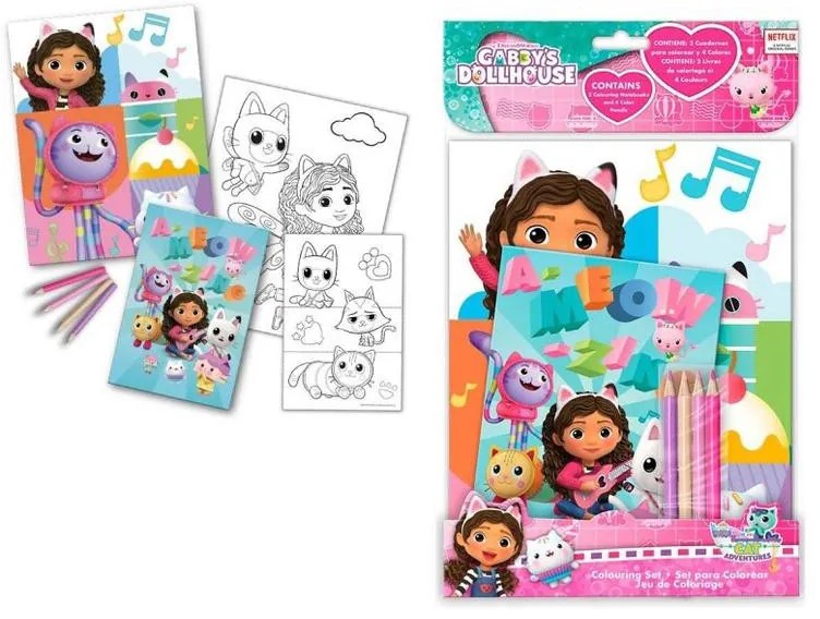 Gabby&#039;s Dollhouse set de colorat