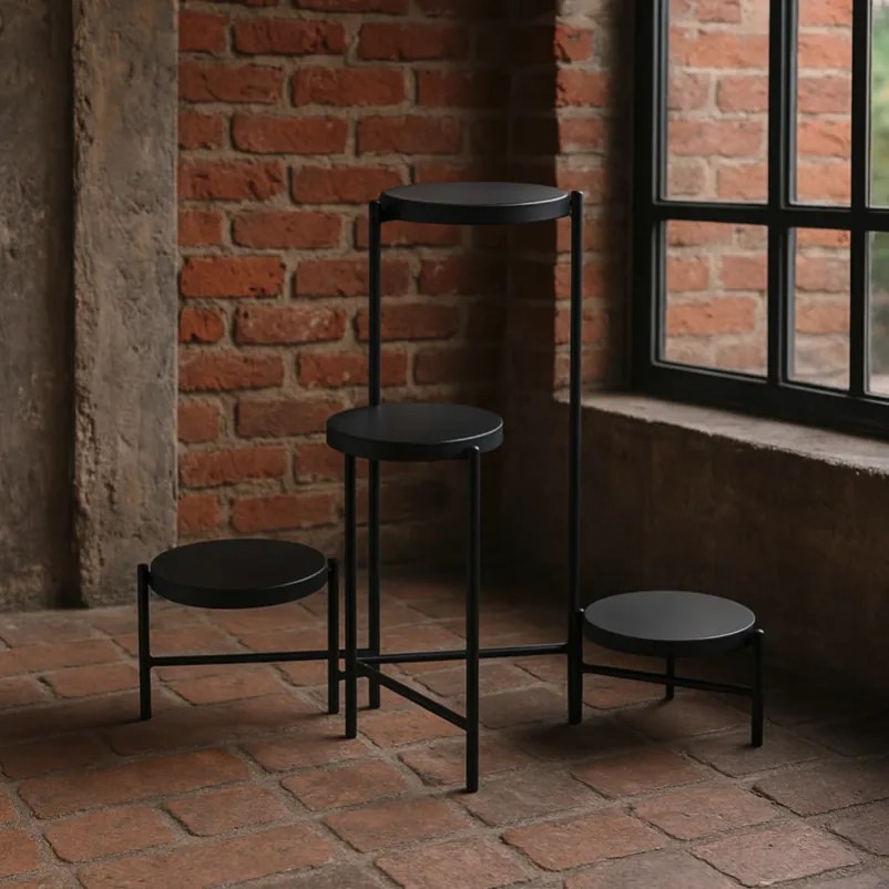 Suport metalic pentru flori - 4 niveluri