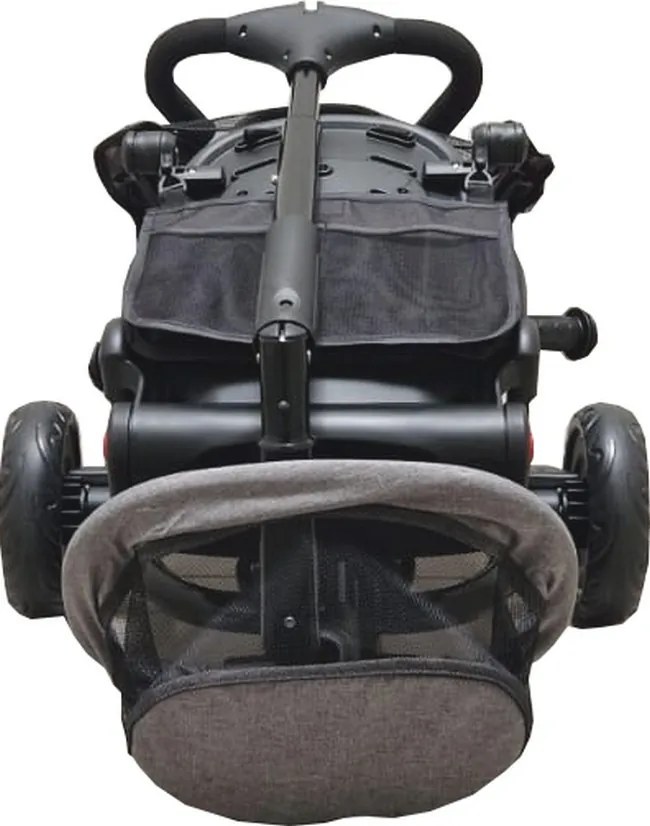 Tricicleta pliabila cu copertina Baby Care™ Folding Trike, Roti din spuma cauciucata EVA, Pedale si maner pentru parinti, Scaun reversibil cu rotire