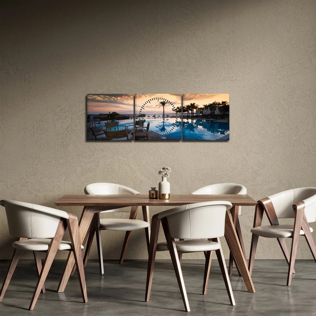 Tablou - Stațiune la mare (cu ceas) (90x30 cm)