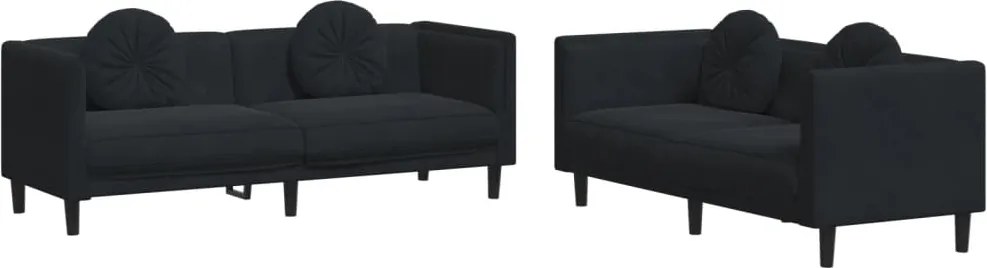 vidaXL Set canapea cu perne, 2 piese, roz, catifea