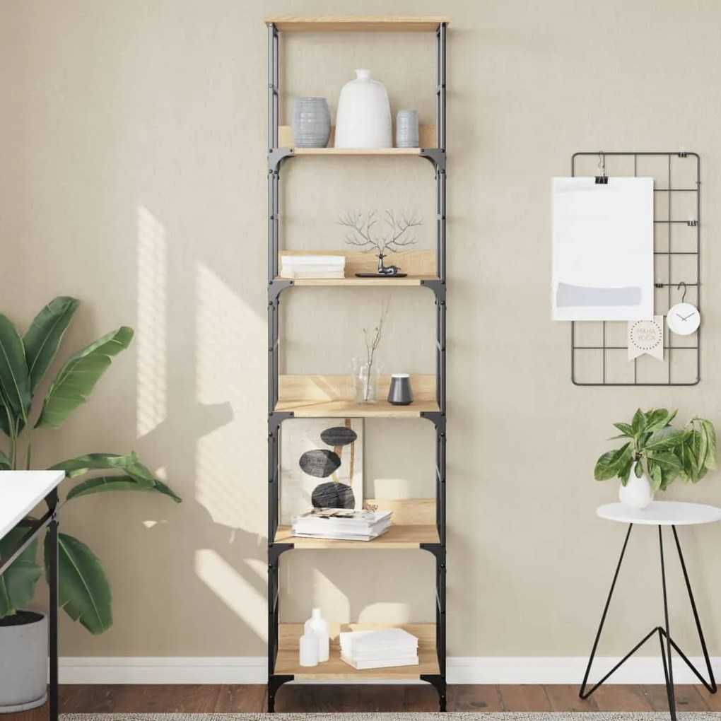 835280 vidaXL Bibliotecă, stejar sonoma, 50x33x188,5 cm, lemn prelucrat