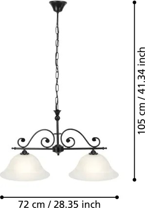 Eglo 91004 - Lustra cu lant MURCIA 2xE27/60W/230V