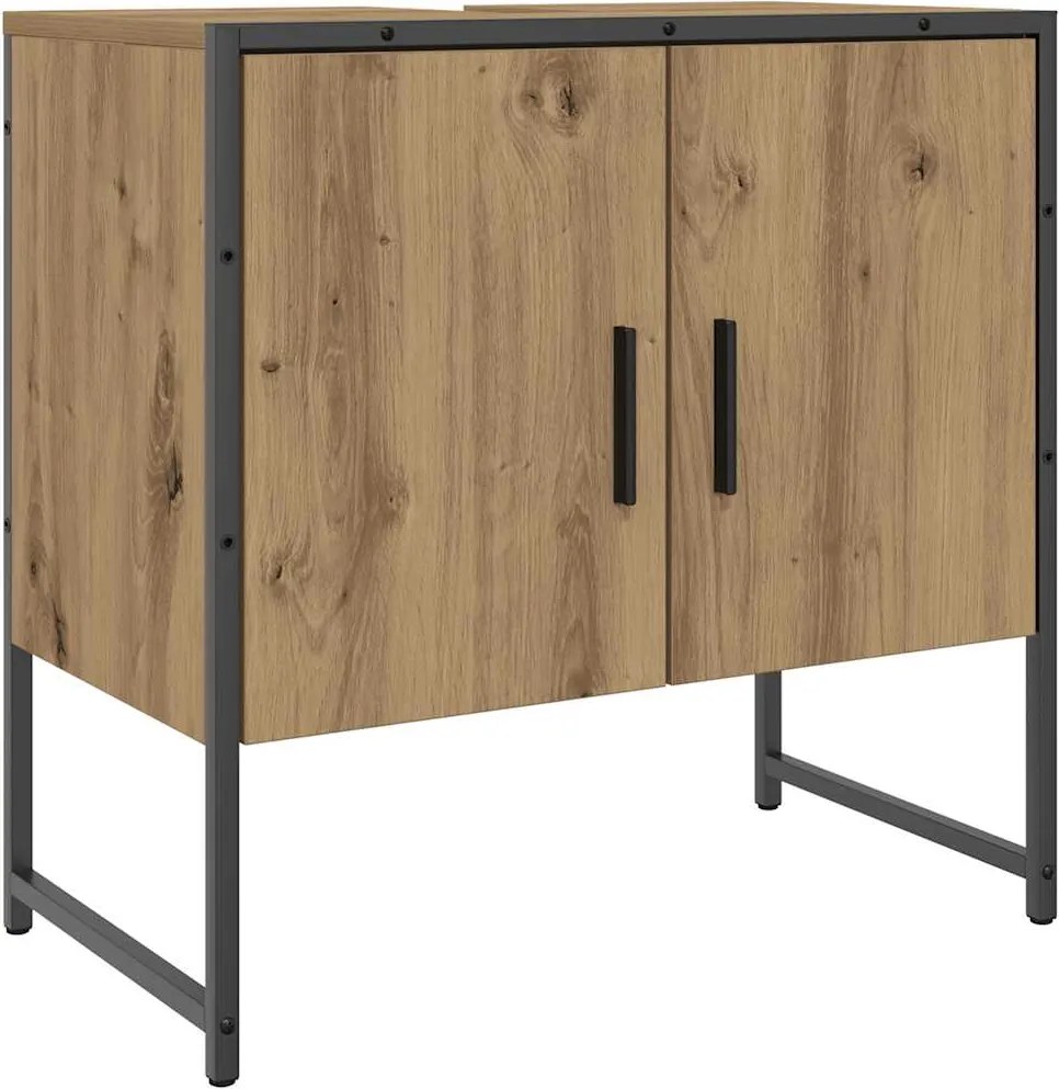 vidaXL Dulap chiuvetă baie, stejar artizanal 65x33x60cm lemn prelucrat