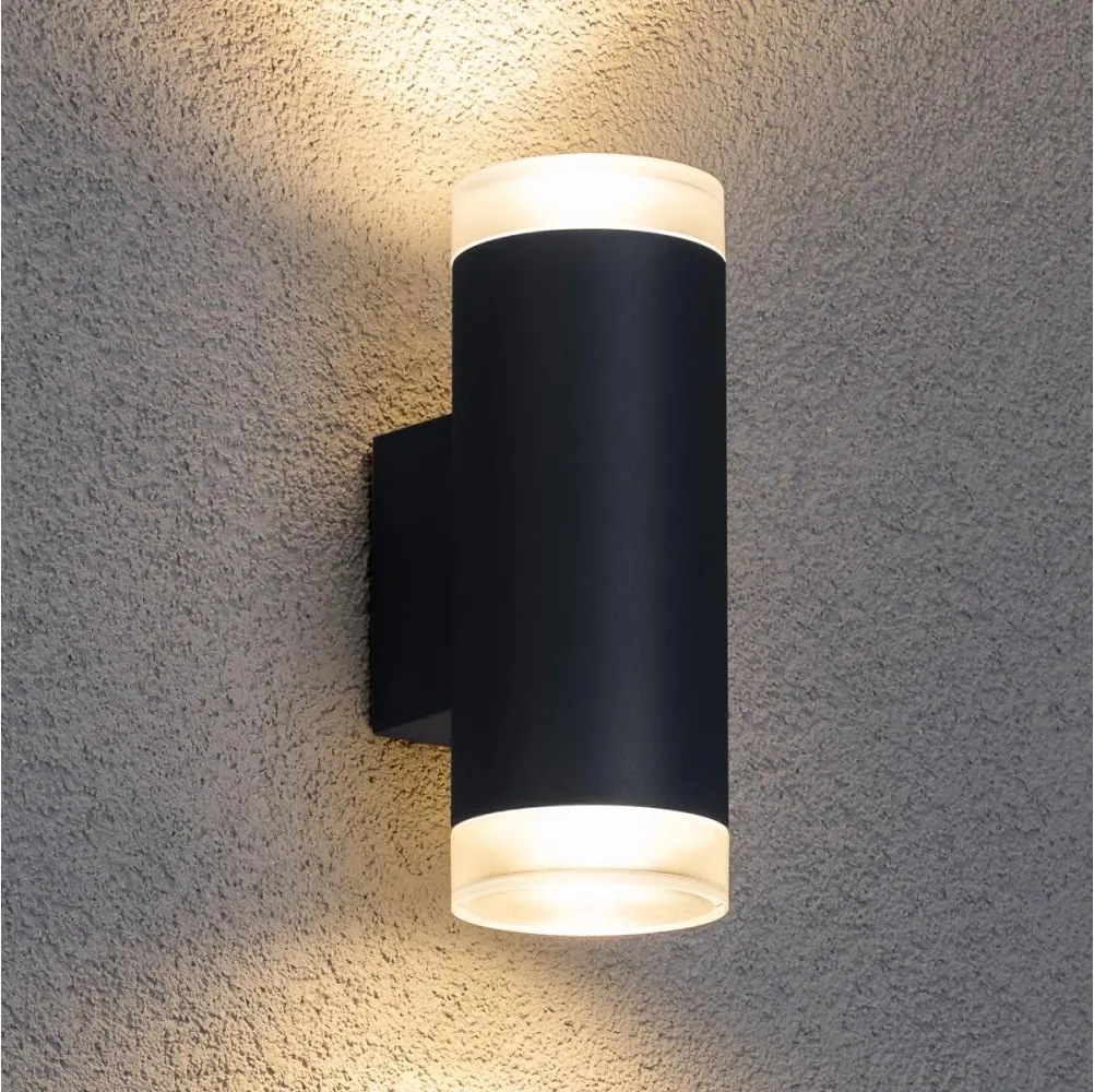 Brilagi - Aplica de perete LED RGBW pentru exterior MATERA, 2x GU10, 6W, 230V, antracit, IP54