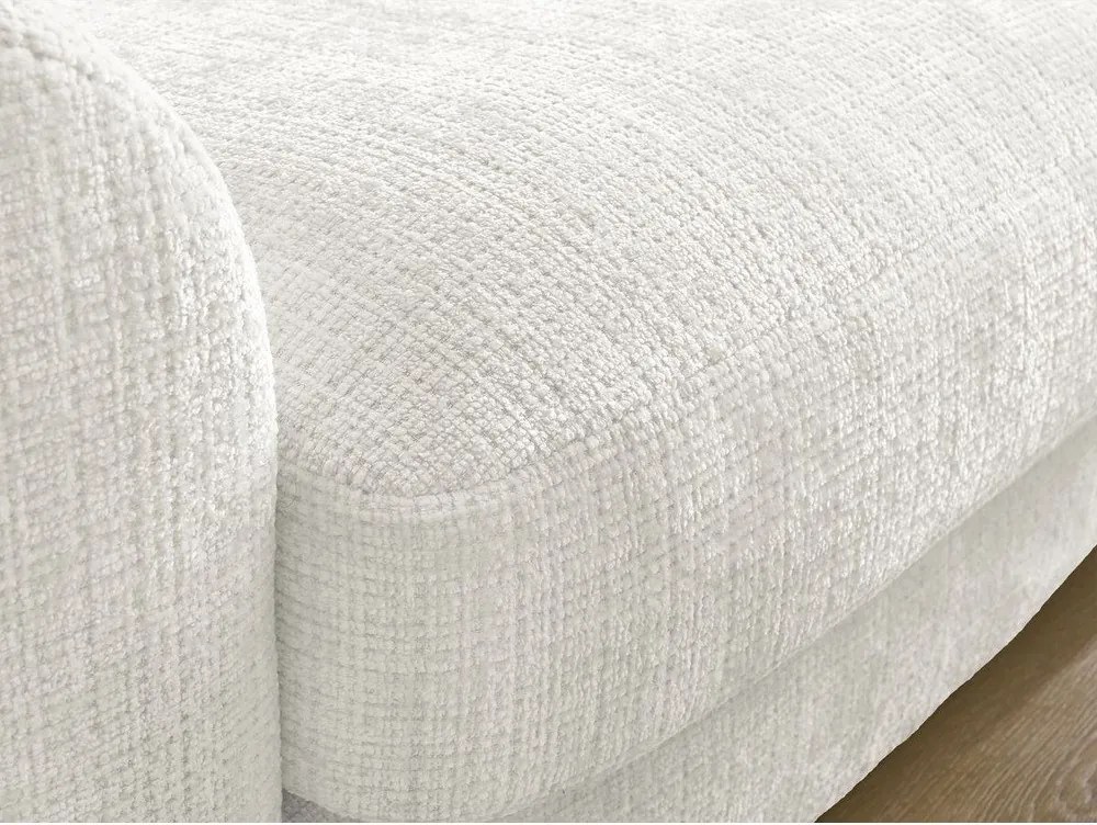 Colțar alb cu tapițerie din chenille (cu colț pe partea dreaptă/cu șezlong) Leonore – Bobochic Paris