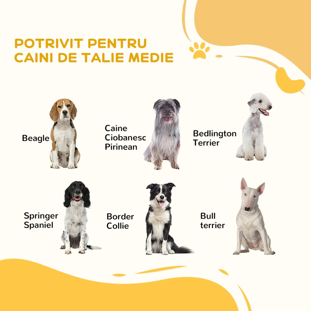 PawHut Poartă pentru Câini cu 3 Panouri și Sistem Dublu de Închidere, Barieră pentru Câini pentru Scări, Uși, Holuri, 206x90 cm, Negru | Aosom Romania