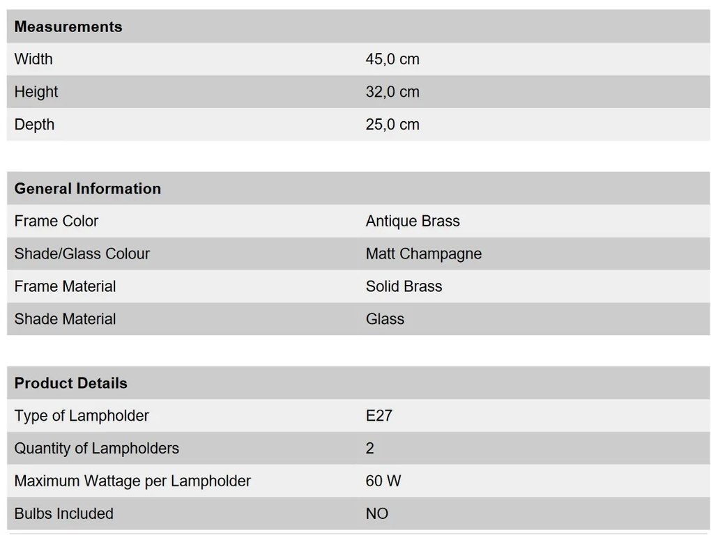 Aplica de perete stil clasic Nostalgie 2L alama antique/champagne