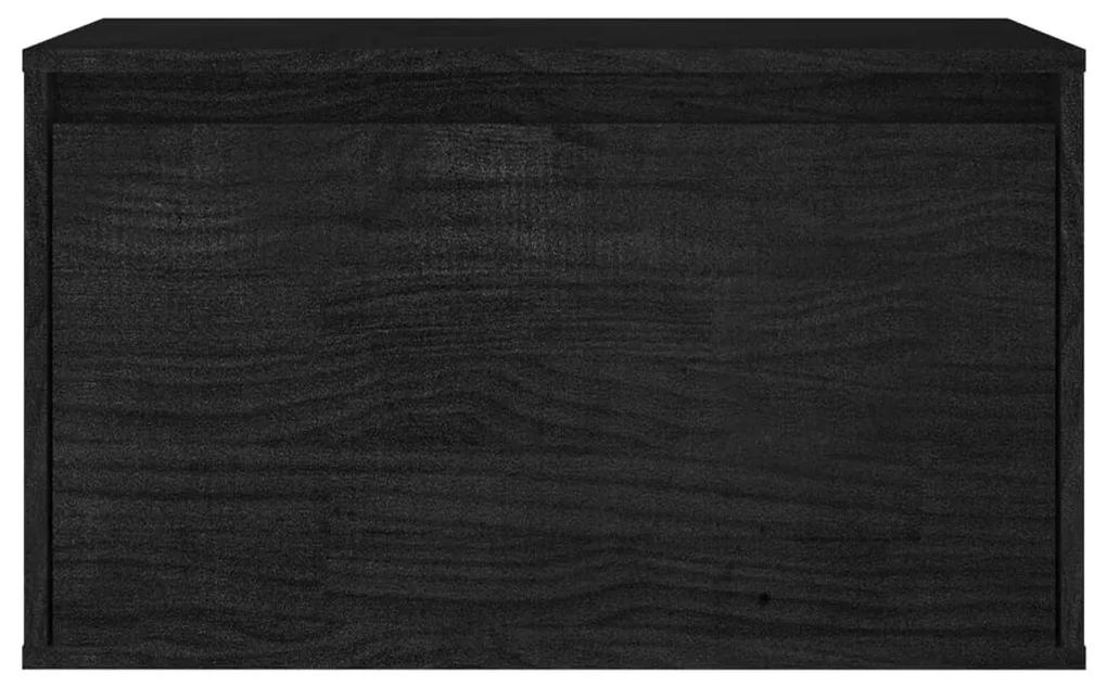 Comode TV, 3 buc., negru, lemn masiv de pin 3, Negru