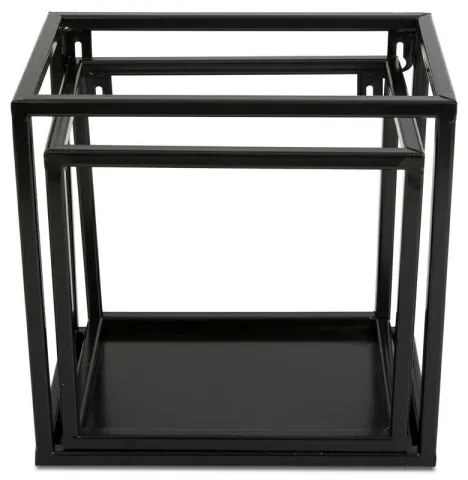 Poliță de perete neagră 20x20 cm