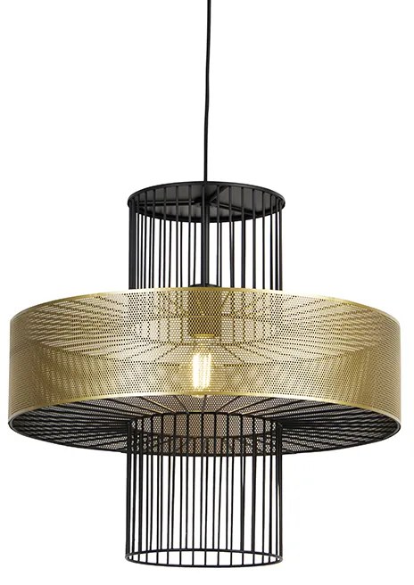 Lampă pendant de design aurie cu negru 50 cm - Tess