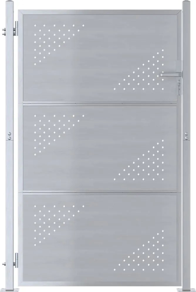 vidaXL Poartă de grădină Argintiu 85 x 120 cm Oţel inoxidabil