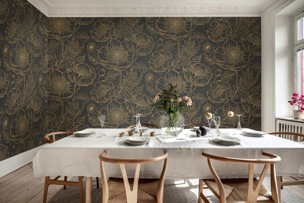 Fototapet, Golden Poppy, Midnight, Rebel Walls