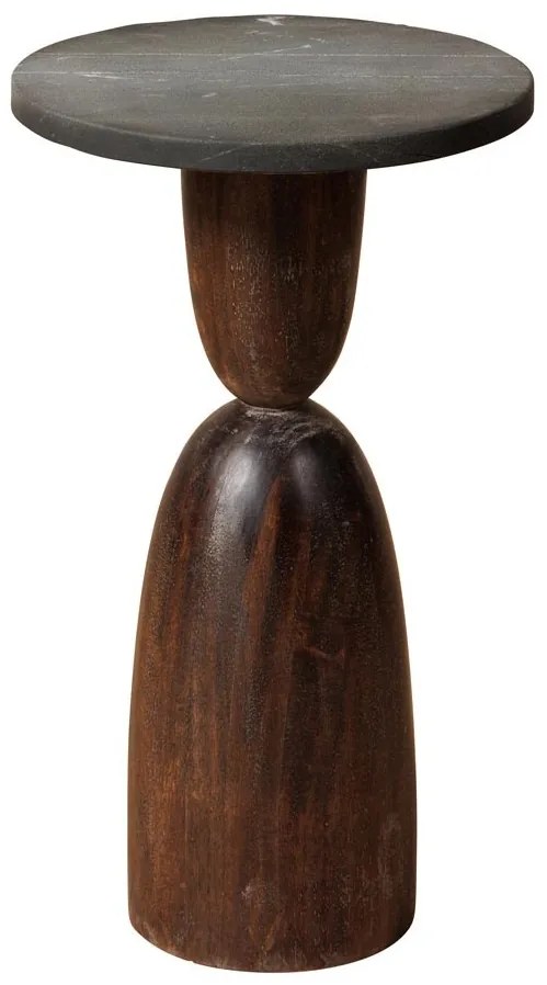 Masuta laterala, cu blat din marmura, D30cm, Kilio