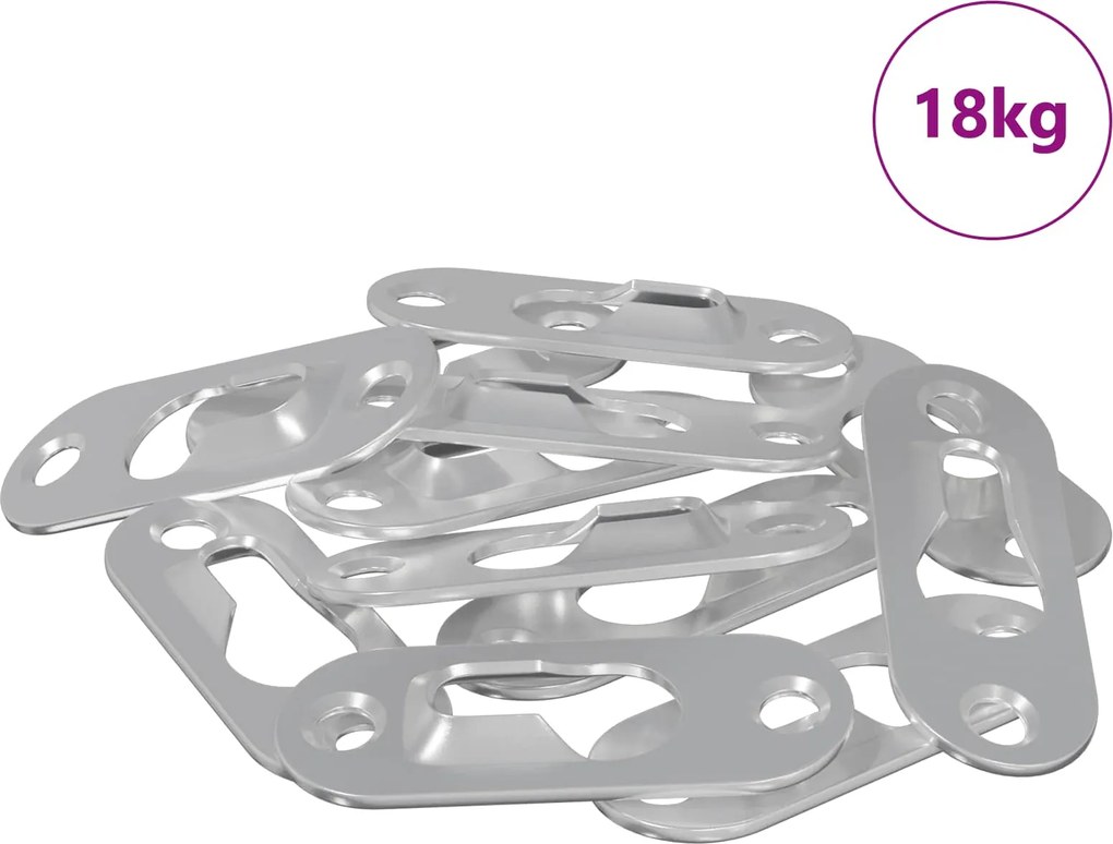 vidaXL Cârlig cu Gaura de Cheie 3673 pcs Argintiu 45 x 16 x 3.5 mm