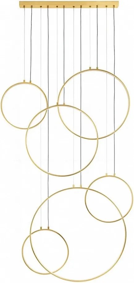 Lustra cu 6 inele LED suspendate Ring XXL auriu