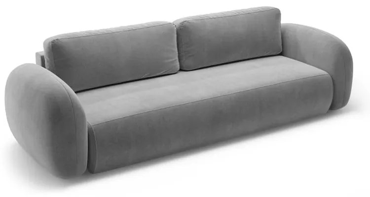 Canapea gri închis extensibilă/cu spațiu de depozitare cu tapițerie din catifea 262 cm Tonale – Cosmopolitan Design