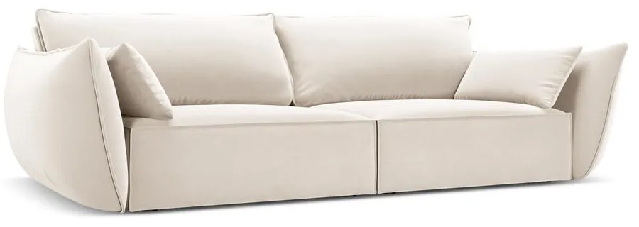 Canapea bej cu tapițerie din catifea 208 cm Vanda – Mazzini Sofas