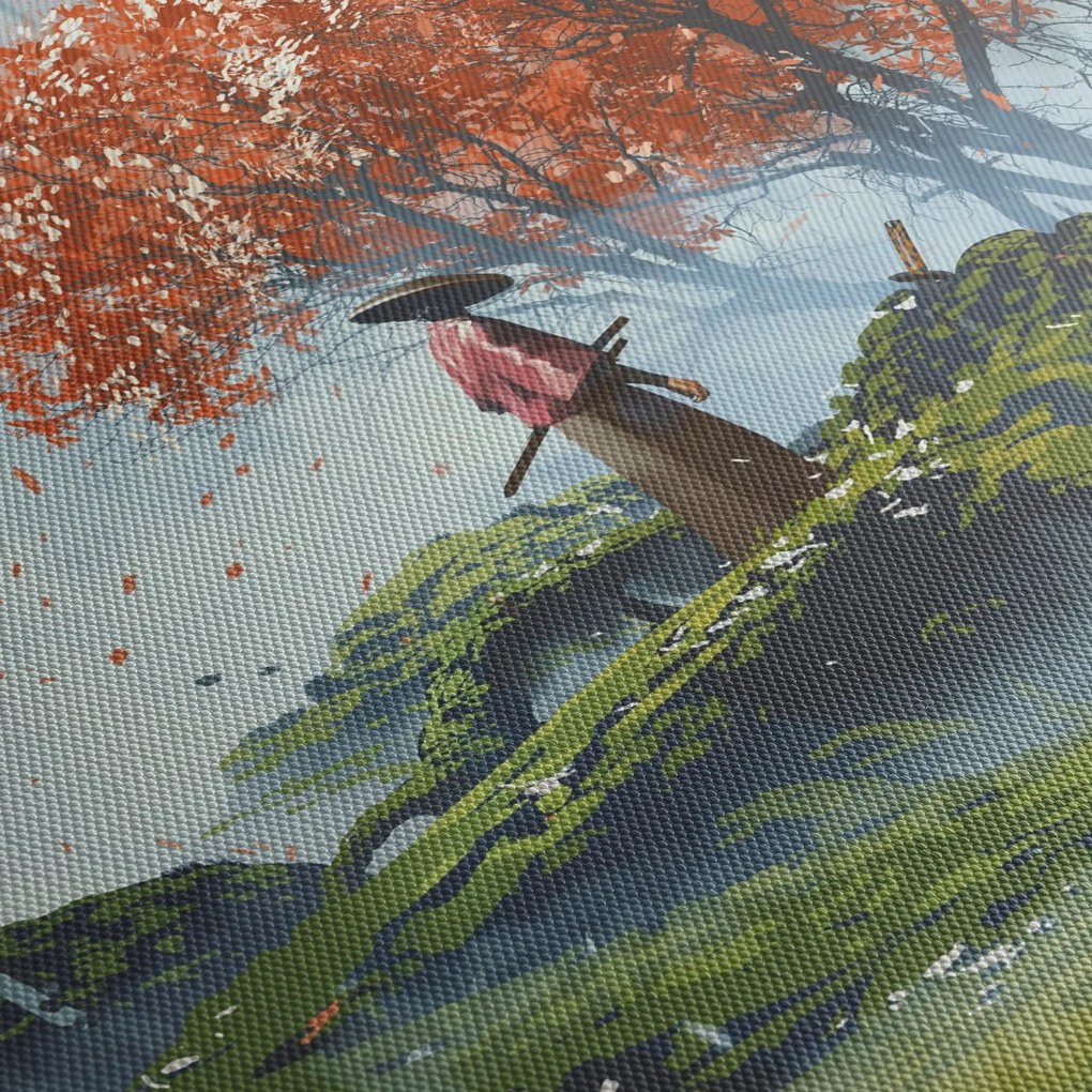 Tablou - Ilustrație a Grădinii de săbii (cu ceas) (90x30 cm)