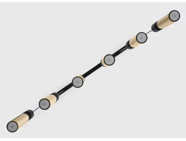 Lustră pe cablu Jupiter 2008 ALAS 6xGU10/10W/230V auriu/negru