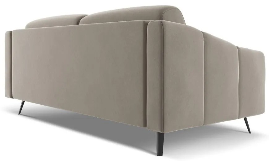 Canapea bej cu tapițerie din catifea 202 cm Nalu – Makamii