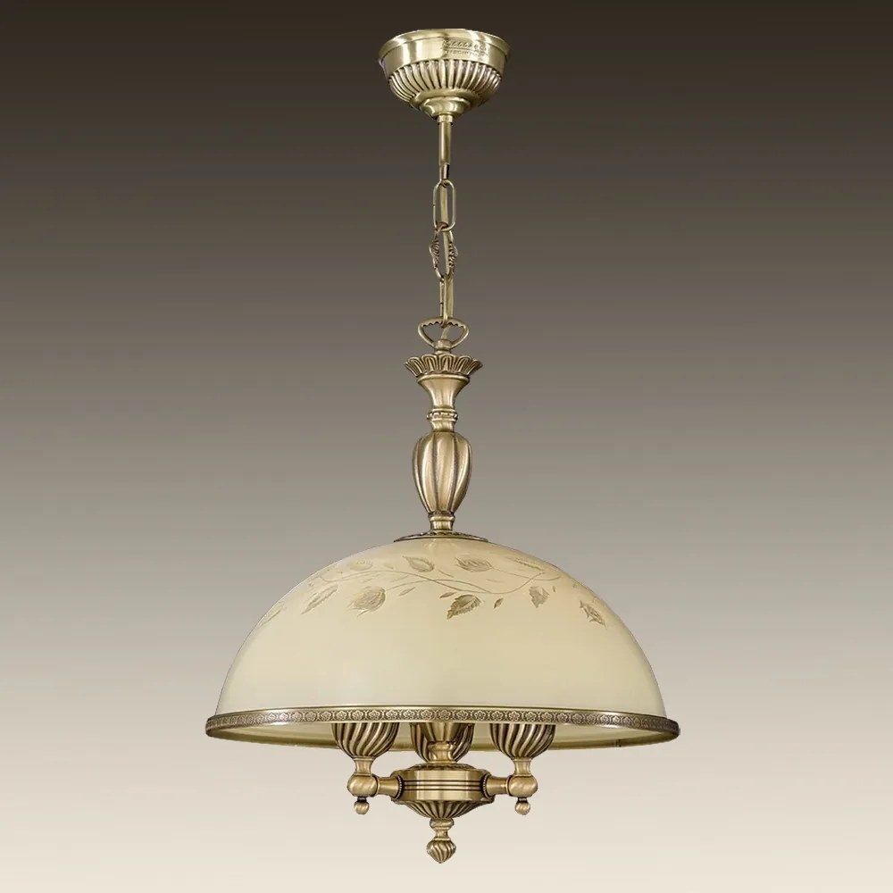 Lustra din alama cu sticla decorata design italian D-38cm 6208