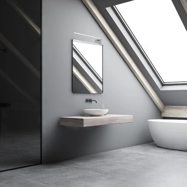 Aplica LED de perete pentru baie SHINE, 11W, 230V, 45 cm, IP44, crom lucios