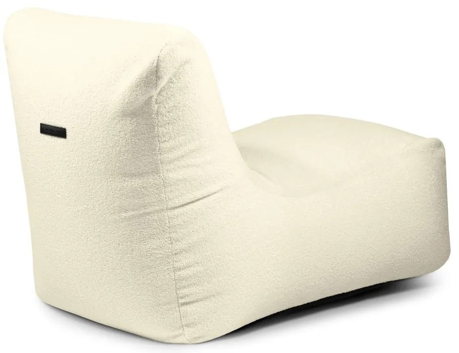 Fotoliu bean bag crem cu tapițerie din țesătură bouclé Lounge – SLOWDOWN