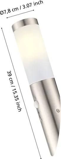 Aplică de exterior cu senzor EGLO 83278 HELSINKI 1xE27/15W IP44