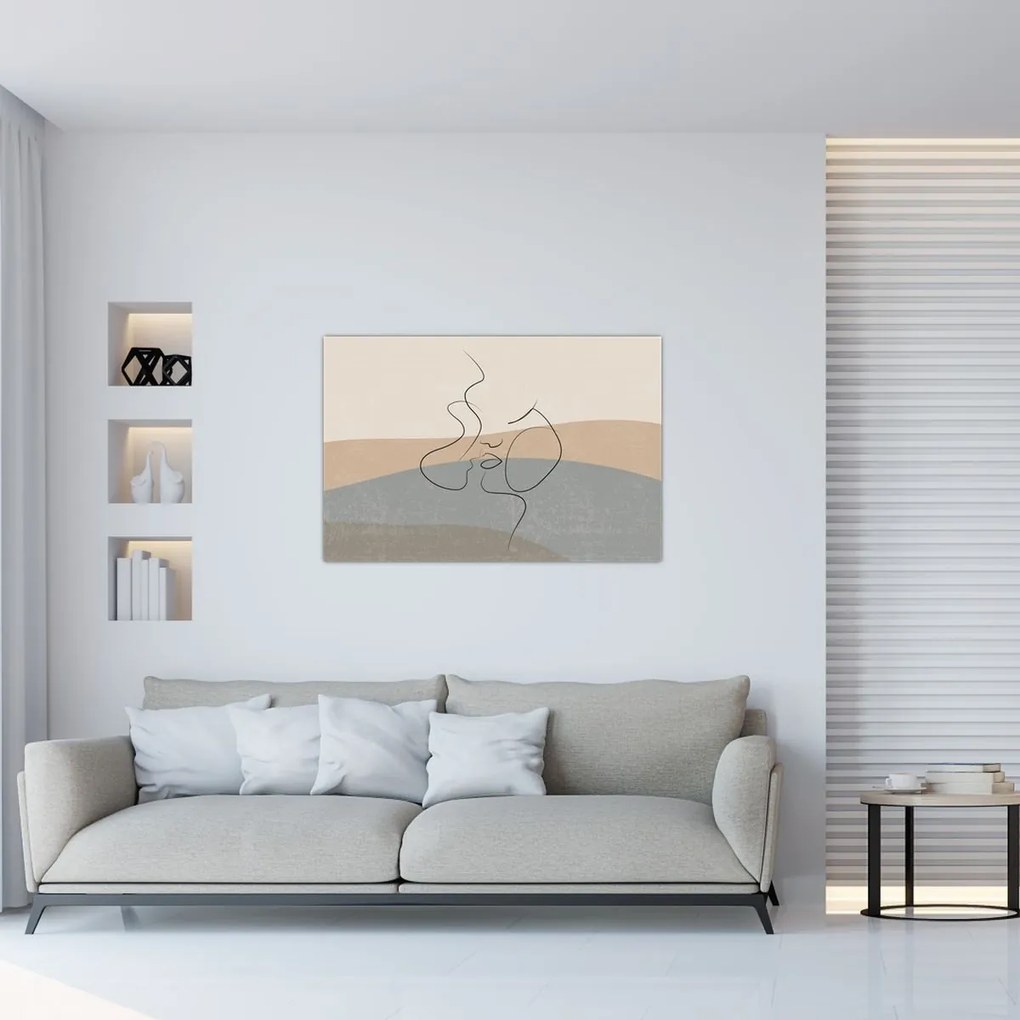 Tablou - Sărut de linie de artă (90x60 cm)