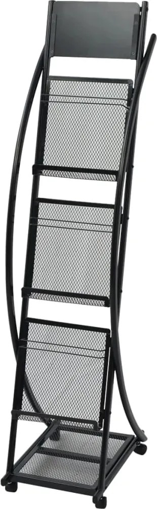 vidaXL Raft reviste 40 x 32 x 131 cm, negru, A4