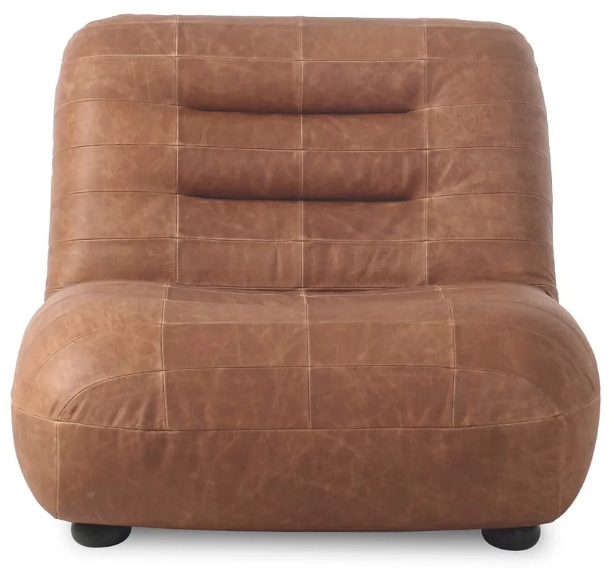 Fotoliu maro coniac cu tapițerie din piele Wyatt – Dutchbone