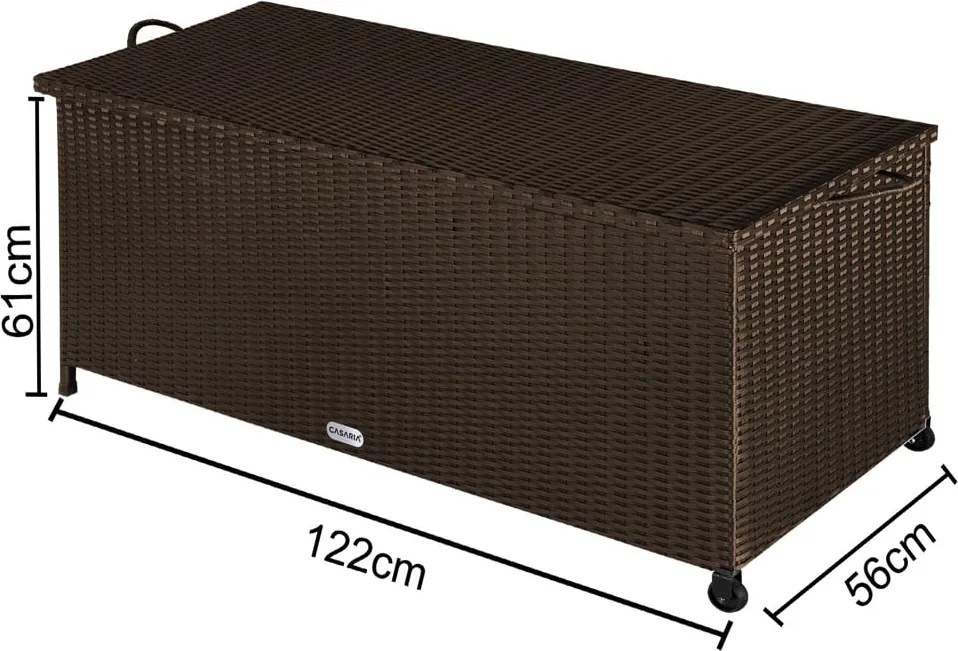 Ladă de depozitare din poliratan RICCO, 122x56x61cm, maro Casaria