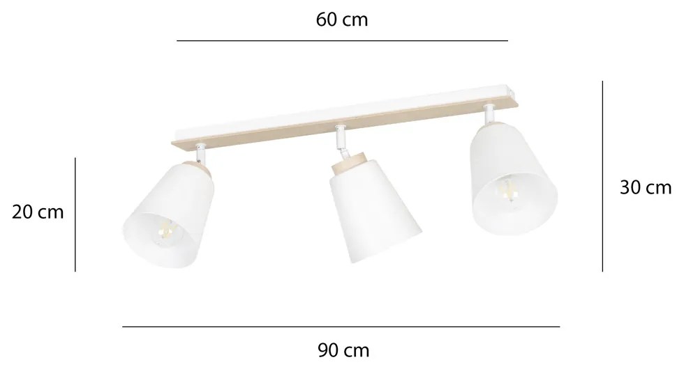 Lustra Plafon Atlas 3 White 724/3 Emibig Lighting, Modern, E27, Polonia