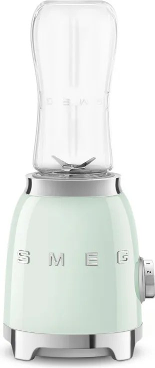 Blender Smeg PBF01PGEU, 300 W, 2 x 600 ml, 20 000–24 000 rpm, Baza antiderapanta, Fara BPA, Otel inoxidabil, Verde pastel