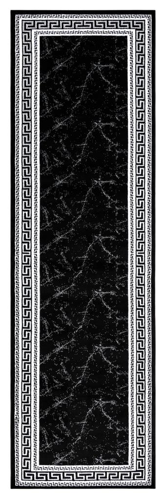 Modern GLOSS covor, traversa 2813 87 stilat, cadru, grecesc negru / gri